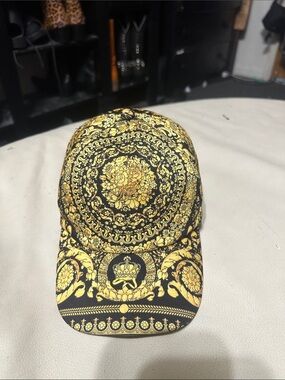 Black & Gold Versace Baroque Cap 58